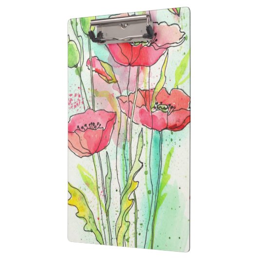 Waterverf papaver klembord (Links)