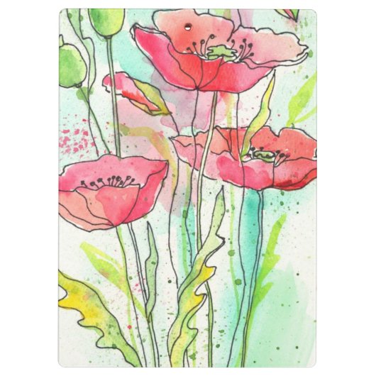 Waterverf papaver klembord (Achterkant)