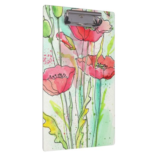 Waterverf papaver klembord (Rechts)