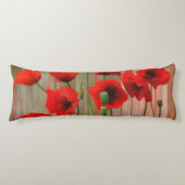 Waterverf papaver lichaamskussen (Voorkant)