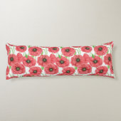 Waterverf papaver lichaamskussen (Achterkant)