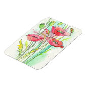 Waterverf papaver magneet (Linkerzijde)