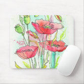 Waterverf papaver muismat (Met muis)