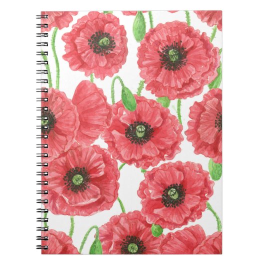 Waterverf papaver notitieboek (Voorkant)