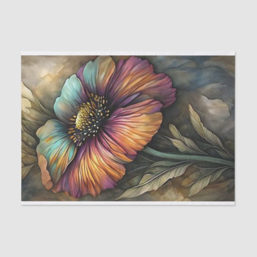 Waterverf papaver-ontkoppeling tissuepapier (Voorkant)