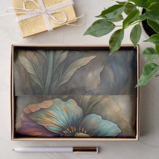 Waterverf papaver-ontkoppeling tissuepapier (Geschenk)