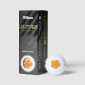 Waterverf Papaver Oranje 2 Golfballen (Verpakking)