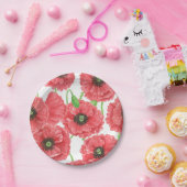 Waterverf papaver papieren bordje (Feest)