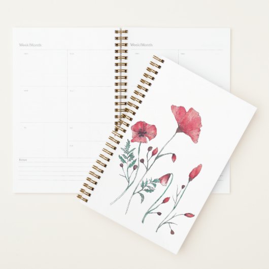 Waterverf papaver planner (Display)