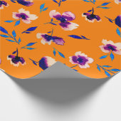 Waterverf papaver pony's bloemen en bloemen  cadeaupapier (Hoek)