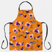 Waterverf papaver pony's bloemen en bloemen  schort (Voorkant)