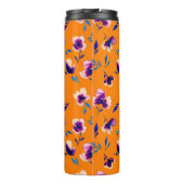 Waterverf papaver pony's bloemen en bloemen  thermosbeker (Achterkant)