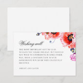 Waterverf papaver. Rode bloemenbruiloft die goed w Informatiekaartje (Voorkant / Achterkant)