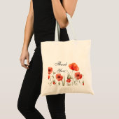 Waterverf papaver rode wilde bloemen tote bag (Voorkant (product))