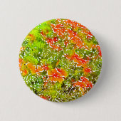 Waterverf papaver ronde button 5,7 cm (Voorkant)