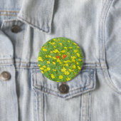 Waterverf papaver ronde button 7,6 cm (In situ)