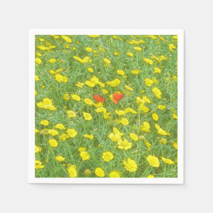 Waterverf papaver servet