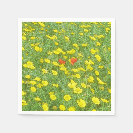 Waterverf papaver servet (Voorkant)