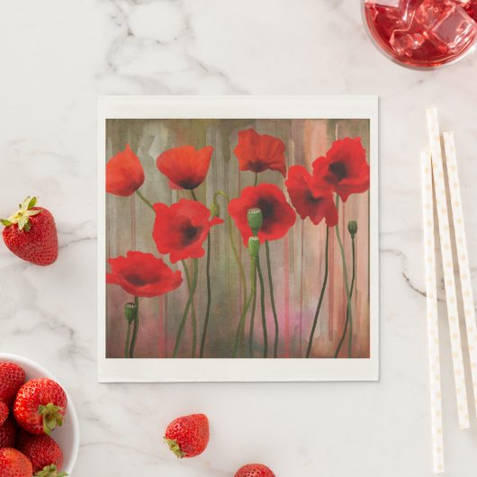 Waterverf papaver servetten (Insitu)