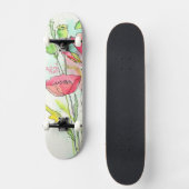 Waterverf papaver skateboard (Voorkant)