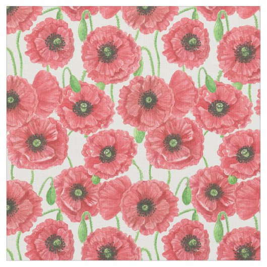 Waterverf papaver stof (Close Up)