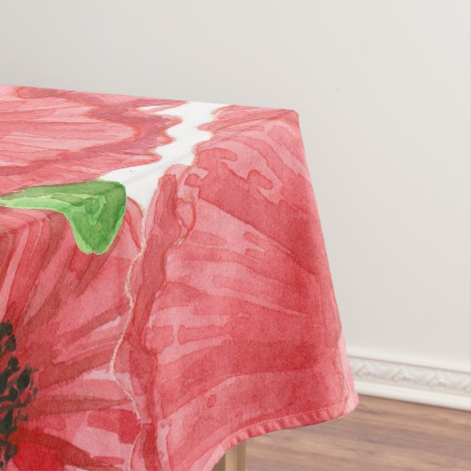 Waterverf papaver tafelkleed (Voorbeeld)