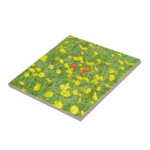 Waterverf papaver tegeltje (Zijkant)