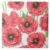 Waterverf papaver tegeltje (Voorkant)
