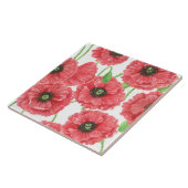 Waterverf papaver tegeltje (Zijkant)