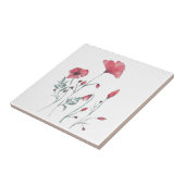 Waterverf papaver tegeltje (Zijkant)