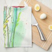 Waterverf papaver theedoek (Quarter Fold)