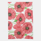 Waterverf papaver theedoek (Verticaal)