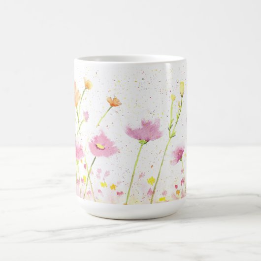 Waterverf papaver veld koffie/thee mok (Center)