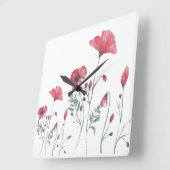 Waterverf papaver vierkante klok (Hoek)