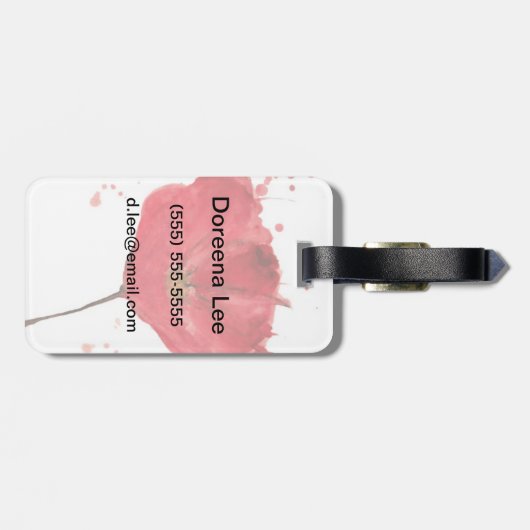 Waterverf papaverbloem 2 bagagelabel (Achterkant horizontaal)