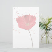 Waterverf papaverbloem 2 briefpapier (Staand voorkant)