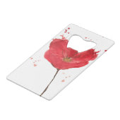 Waterverf papaverbloem 2 creditkaart flessenopener (Voorkant Gekanteld)
