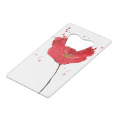 Waterverf papaverbloem 2 creditkaart flessenopener (Achterkant Gekanteld)