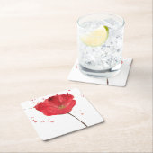 Waterverf papaverbloem 2 kartonnen onderzetters (Insitu)