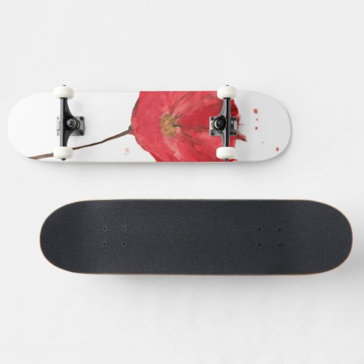Waterverf papaverbloem 2 persoonlijk skateboard (Horizontaal)