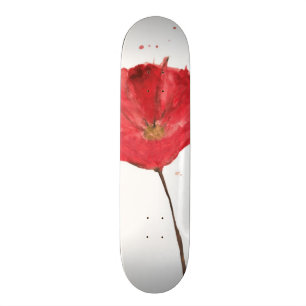 Waterverf papaverbloem 2 persoonlijk skateboard