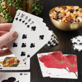 Waterverf papaverbloem 2 pokerkaarten (Insitu)