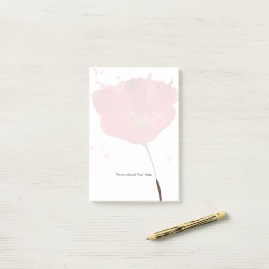 Waterverf papaverbloem 2 post-it® notes (Op bureau)