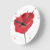 Waterverf papaverbloem 2 ronde klok (Hoek)