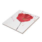 Waterverf papaverbloem 2 tegeltje (Zijkant)