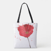 Waterverf papaverbloem 2 tote bag (Achterkant)
