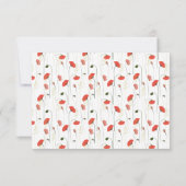 Waterverf papaverbloem Aangepast Vrijgezellenfeest Bedankkaart (Achterkant)