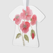Waterverf papaverbloem ornament (voorkant)