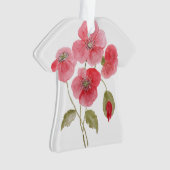 Waterverf papaverbloem ornament (voorkant)