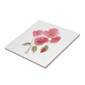 Waterverf papaverbloem tegeltje (Zijkant)